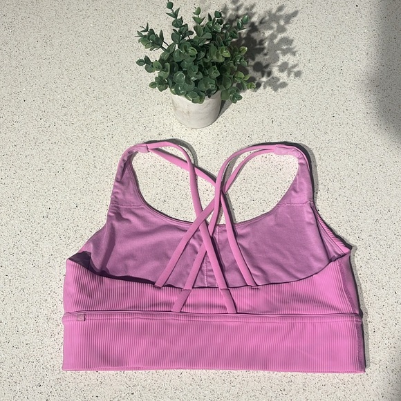 Lululemon Sz 14 Energy Longline Ribbed Bra *Medium Support in Dahlia Mauve Sz 14 - Picture 8 of 16